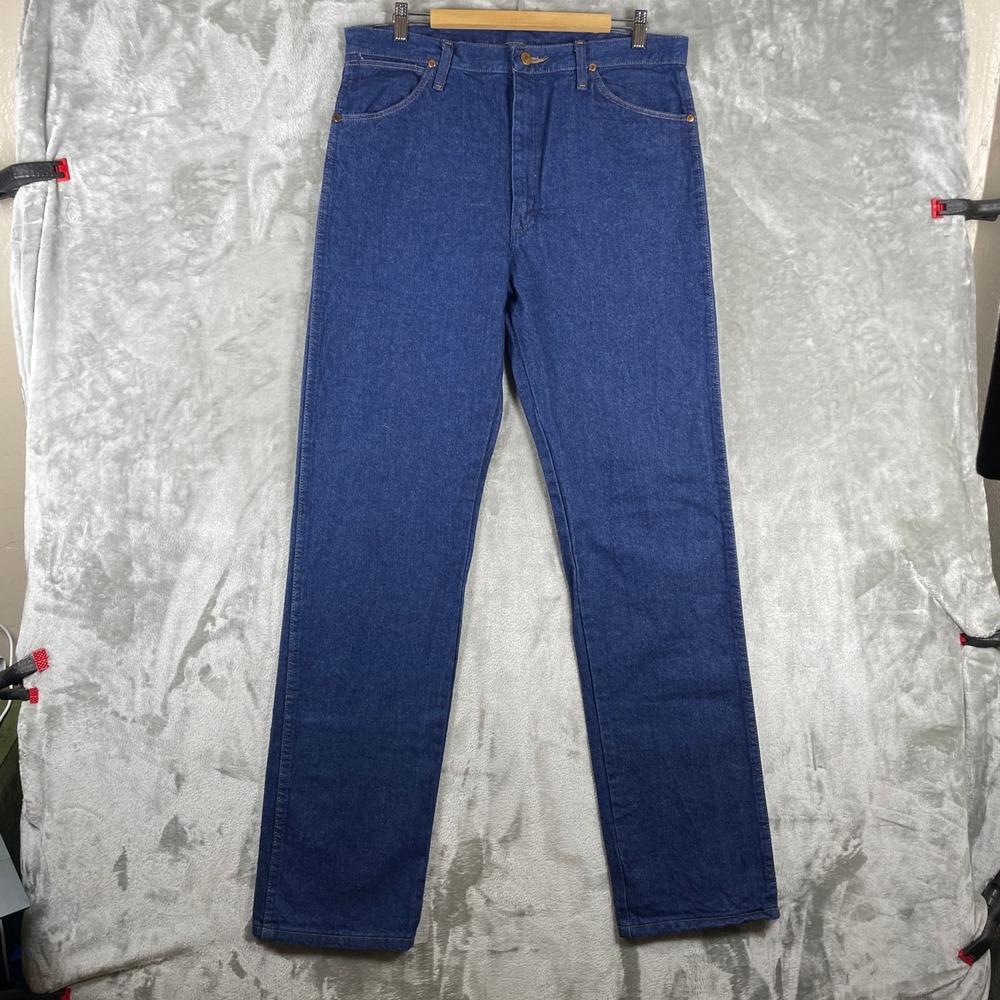 Vintage Wrangler Jeans Men 34x36 Blue 13MWZPW Cowboy Cut Denim USA Made Fabric